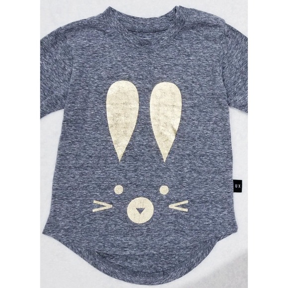 BABY GIRL'S HUXBABY CUTE BUNNY RABBIT DROP BACK HI-LOW TEE TUNIC DRESS "1" 12M - Picture 3 of 8